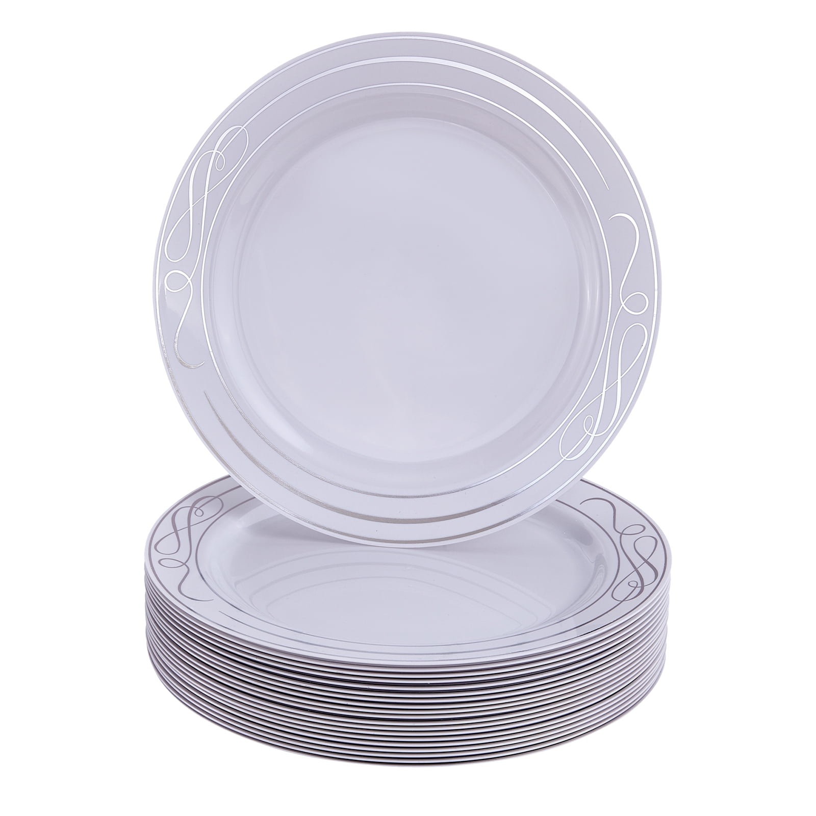 PLASTIC PLATES FOR WEDDING 20 pc Heavy Duty Plastic Dishes