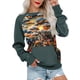thumbnail image 1 of Sudadera de manga larga para mujer, informal, con cuello redondo, bonita, con estampado de Halloween, sudadera ligera con bolsillo, 1 of 6