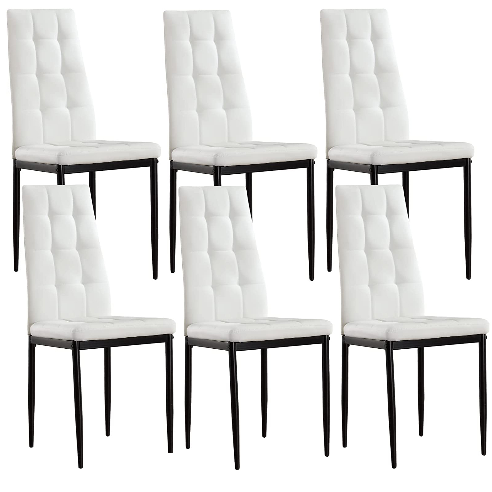 Boowill Dining Chairs Set of 6, Faux Leather Dining Room Chairs, High