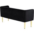thumbnail image 4 of Pemberly Row Modern / Contemporary Black Finish Velvet Bench, 4 of 10