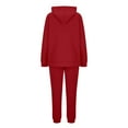 thumbnail image 4 of Wdfiry Clearance Wdfiry Sweatsuits 2pcs Sets Womens Hot Sale Clearance Women Solid Color Hooded Sweatshirt and pant Tracksuit Sport Suit, 4 of 6