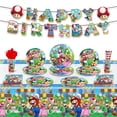 thumbnail image 3 of Decoración de cumpleaños de Super Mario, vajilla, manteles, vasos de papel, platos, telón de fondo, globos de dígitos para fiesta, recuerdos para bebés y niños, 3 of 5