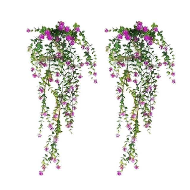 Xihbxyly Flores Artificiales Colgantes, Diseño Realista, Enredaderas de Plástico de Bajo Mantenimiento, Perfectas para Uso En Interiores y Exteriores, Fácil Cuidado, Tamaño Compacto, Juego de 2 Pieza