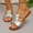 Silver, variant on Womens Flat Sandals Dressy Open Toe Summer Slides Sandals Slip on Comfortable Leather Sandals for Women White 8.5(41)