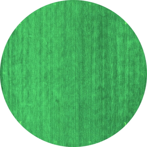 Ahgly Company Indoor Round Abstract Green Contemporary Area Rugs, 3' Round
