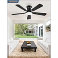 thumbnail image 6 of 42 Inch Ceiling Fan with Light and Remote, Low  Black Flush Mount Fan with 6 Speeds & 3CCT LED for Bedroom Living Room, 6 of 6