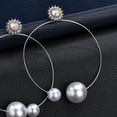 thumbnail image 3 of Pendientes de aro grandes Yuyangstore de aleación de cobre antialérgicos para mujer Plata, 3 of 7