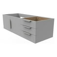 thumbnail image 3 of Alpine 48" Gray Wood Floating Vanity Base/Brushed Nickel Handles, 3 of 6