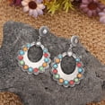 thumbnail image 2 of Xiao Hua Pendientes colgantes de estilo retro, nuevos y únicos, para mujer, estilo étnico bohemio, vintage (plateados)., 2 of 4