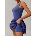 thumbnail image 6 of Womens Bubble Tennis Dress Squre Neck Sleeveless Workout Golf Athletic Dresses Build in Shorts with Pockets  L, 6 of 7