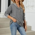 thumbnail image 2 of 50% off Clear!Sawvnm Women's Spring And Summer Hooded Striped Contrasting Splicing Long Sleeved Loose Sweatshirt Gifts Clearance, 2 of 9