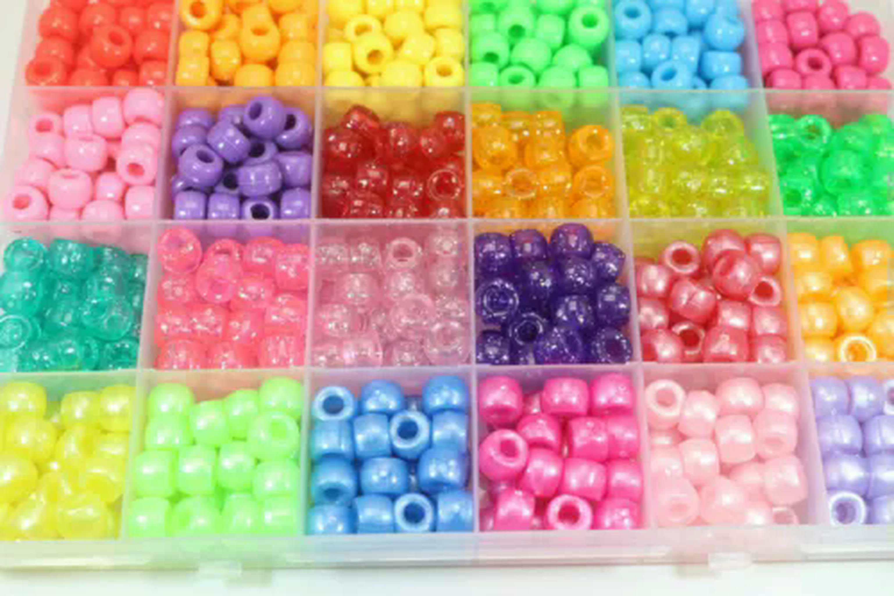 U8MO Craft DIY Acrylic Pony Beads Set 9X6mm 24 Color with Organizer Box for Bracelet-1# 720pcs Opaque Glitter Pearl...