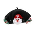 thumbnail image 1 of Boina navideña, gorro de invierno, boina francesa para mujer, boina cálida y cómoda Negro, 1 of 9