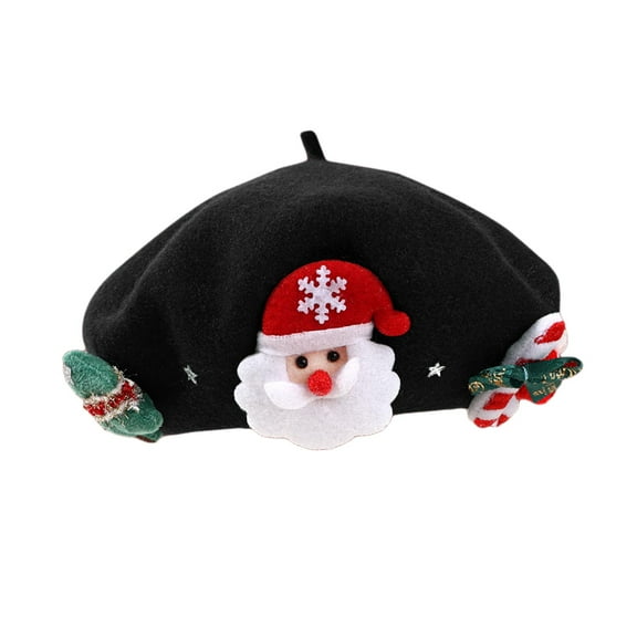 Milageto Christmas Hat French for Holiday Traveling Cosplay Hat Black