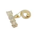 thumbnail image 2 of iJewelry2 Urban BOSS Script Pendant with Crystals Encrsuted Gold-tone Box Chain Necklace, 2 of 3