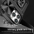 thumbnail image 3 of K-Lion for iPhone 14 Rugged Case, Heavy Duty Slide Camera Lens Military Grade Drop Protection Case Magnetic Ring Holder Stand Shockproof Case Cover for iPhone 14,Black, 3 of 9