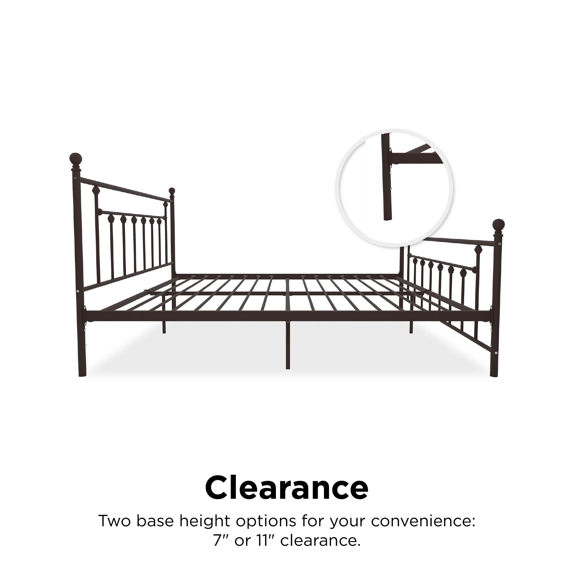 DHP Manila Metal Platform Bed with Adjustable Height, King, Bronze