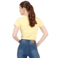 thumbnail image 3 of Playera Crop Básica Manga Corta Para Mujer Quarry Color Amarillo, 3 of 4