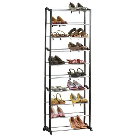 Mainstays 2 Tier Expandable Shoe Rack With Non Slip Bars Brickseek