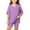 Purple, variant on Iyufng Old Girls 2 Piece Outfits Summer Casual Sets Solid Color V-Neck Short Sleeve Top and Shorts 4-15 Years