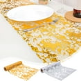 thumbnail image 1 of Table Runner, Glitter Metal Mesh Table Runner Roll, Polyester, Gold, Silver, Elegant Rectangular Design, Cuttable Size, Long Lasting, 196.8x11in, 1 of 6