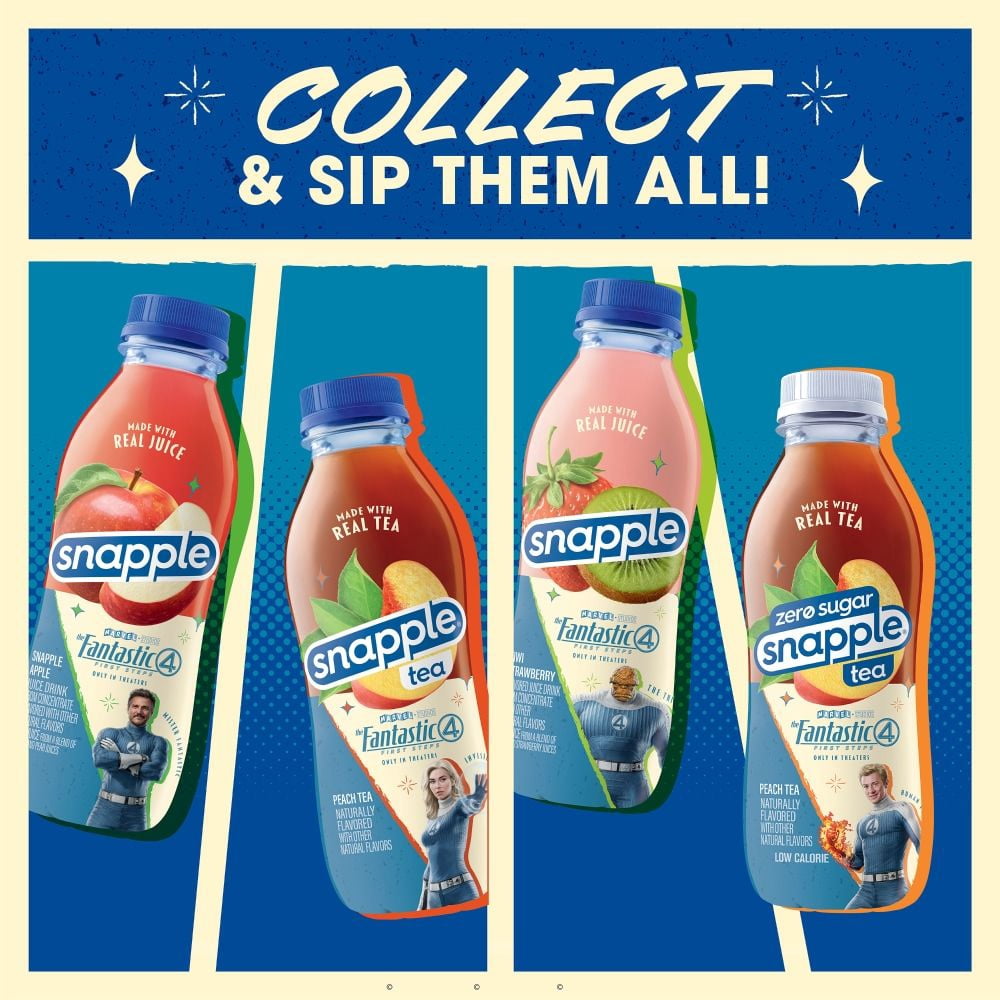 Snapple Peach Tea Zero Sugar The Fantastic Four: First Steps Limited Edition Juice Drink Bottle 64 fl oz - Pack of 3