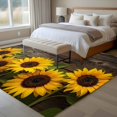 thumbnail image 4 of Yellow Sunflowers Area Rugs 5'x7', Washable Small Throw Rugs for Laundry Room Playroom, Farmhouse Brown Wooden Country Plants Indoor Outdoor Rug Non-Slip Low Pile Carpet Runner Reversible Floor Mats, 4 of 8