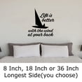 thumbnail image 2 of Life Is Better With The Wind At Your Back Sail Boat Wall Decals for Walls Peel and Stick wall art murals Black Large 36 Inch, 2 of 2
