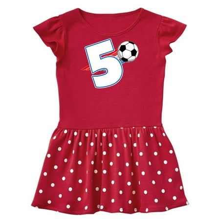 

Inktastic Fifth Birthday Soccer Gift Toddler Girl Dress