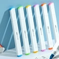 thumbnail image 1 of 6 packs of aesthetically pleasing colored highlighters, 6 vibrant colors - no bleeding through, Bible highlighters, quick drying, soft chisel tips, suitable for diary writing, school supplies, 1 of 9