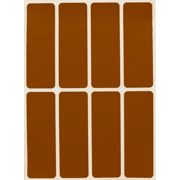 Rectangular Color coding labels 3 x 1 inches, Rectangle label in Brown name tags for kids - 40 pack by Royal Green