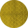 thumbnail image 1 of Ahgly Company Machine Washable Indoor Round Oriental Yellow Industrial Area Rugs, 5' Round, 1 of 4