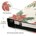 thumbnail image 3 of FORMRS 3 Ring Photo Album 4"x6" Self Adhesive Large Capacity PU Leather Cover, Red Christmas Poinsettia, 3 of 8