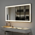 thumbnail image 3 of Newest 48”x24” LED Bathroom Vanity Mirror with 3-Color Dimmable Light, Anti-Fog & Touch Control, Silver Aluminum Frame, 3 of 13