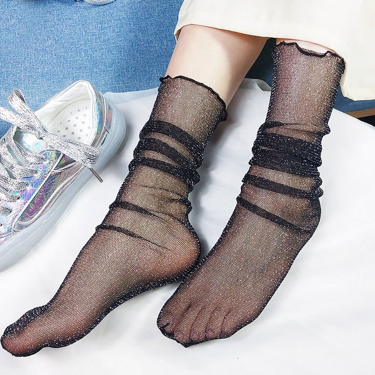 buy 2 Pairs Sheer Mesh Socks for Women