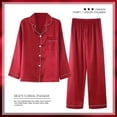 thumbnail image 3 of Pijamas de seda de manga larga para mujer, traje de pantalones finos de satén de seda de hielo, servicio a domicilio Sexy, talla grande 5XL, primavera y verano, 3 of 3