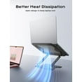 thumbnail image 4 of Adjustable Laptop Stand for Desk, Metal Foldable Laptop Riser, Portable Laptop Holder Mount, Ventilated Cooling Computer Notebook Stand for MacBook Air Pro, All 10-16'' Notebooks Laptops, Gold, 4 of 5