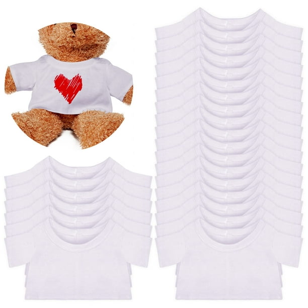 Teddy Bear Clothes Bulk Sublimation Blank Stuffed Animal Shirt - Plush Bear  T Shirt - Clic Bear Tee Shirt - Fit 14-18 Inches Stuffed Dolls 