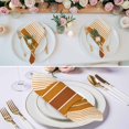thumbnail image 2 of Burnt Orange Ombre Stripe Cloth Napkins, Farmhouse Striped Gradient Washable and Reusable Dinner Napkins Set of 6, Table Napkin for Kitchen Party Birthday Wedding Hotel Housewarming 20"x20", 2 of 8