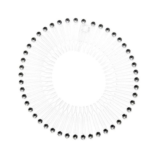 Jumpingount Peine elástico de enclavamiento de Circular completo, peine circular de cristal Flexible, soporte para diadema, banda para la cabeza, Type3 NO3