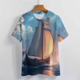 thumbnail image 4 of Sailboat T-Shirt O Neck Oversize T-Shirts Short Sleeve Classic Tees Women Summer Graphic Tops, 4 of 5