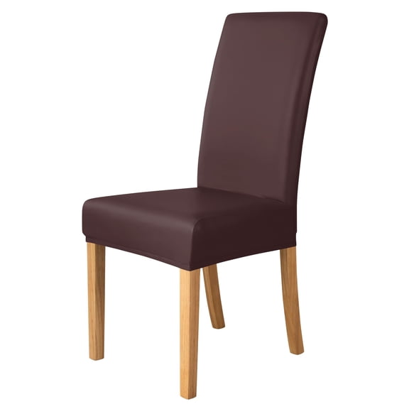 Chair Covers for Dining Chairs Set of 1, Faux Dining Chair Covers Removable Wipeable Chair Covers Leather, Stretch Waterproof Chair Seat Covers for Dining Chairs(light gray Regular version )