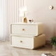 thumbnail image 1 of Creative Rotating Bedside Table Wooden 2 Drawers Storage Cabinet Leather Solid Color Factory Direct Bedroom Nightstands My Lux Decor Round, 1 of 18