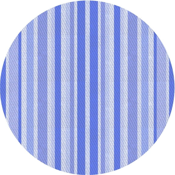 Ahgly Company Machine Washable Indoor Round Transitional Light Slate Blue Area Rugs, 8' Round