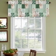 thumbnail image 3 of 2 Pack Valances for Window, Boho Spring Floral Short Curtains for Kitchen Bedroom Living Room, Retro Flowers Plants Patchwork Grid Green Rod Pocket Small Window Treatment Valance Drapes 60 x 18 Inch, 3 of 8