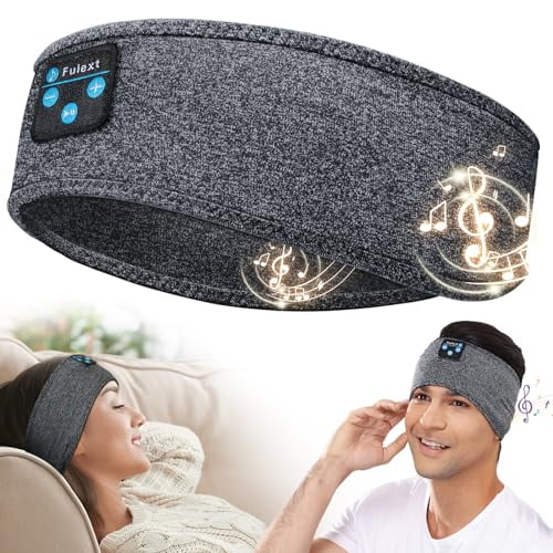 Fulext Auriculares para Dormir Bluetooth, Auriculares para Dormir Diadema Suave Elástica Cómoda Diadema Bluetooth Auriculares, para Hombres Mujeres Adolescentes, Navidad Día del Padre Madre Cumpleaños