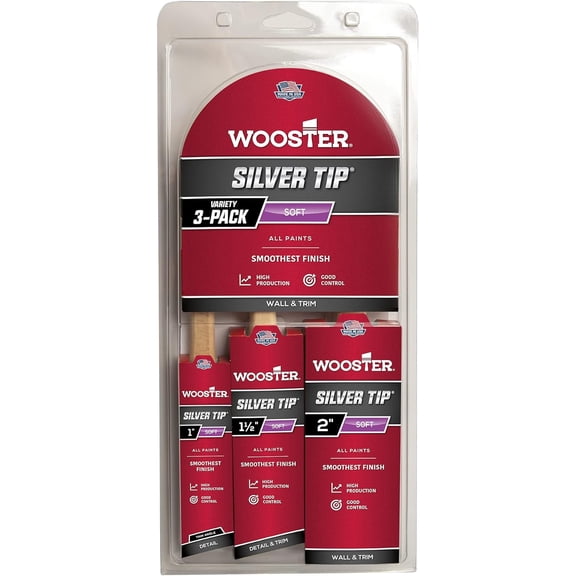 Wooster Brush 5229 Silver Tip Variety 3 Pack