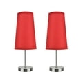 thumbnail image 3 of Aspen Creative 40084-5, 2-Pack Set - One-Light Candlestick Table Lamp, Contemporary Design in Satin Nickel, 14 1/4" High, 3 of 7