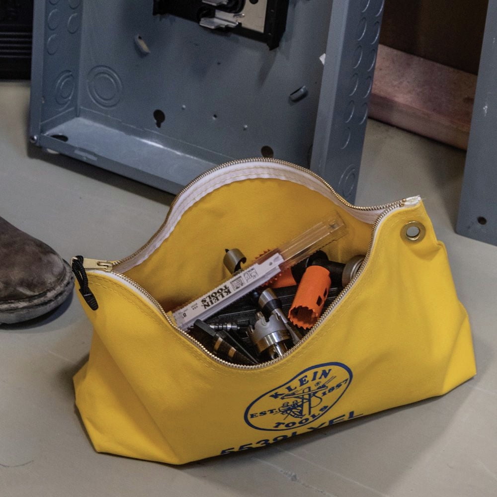 Klein Tools-5539LYEL Canvas Tool Bag with Zipper, Yellow