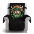 thumbnail image 6 of TSOVTHRID Highland Cattle Shamrock Black Recliner Chair Covers Lazy Boy Recliner Covers Stay in Place Couch Cover Slipcovers Non-Slip Furniture Protector for Home St. Patrick's Day Decor, 6 of 7